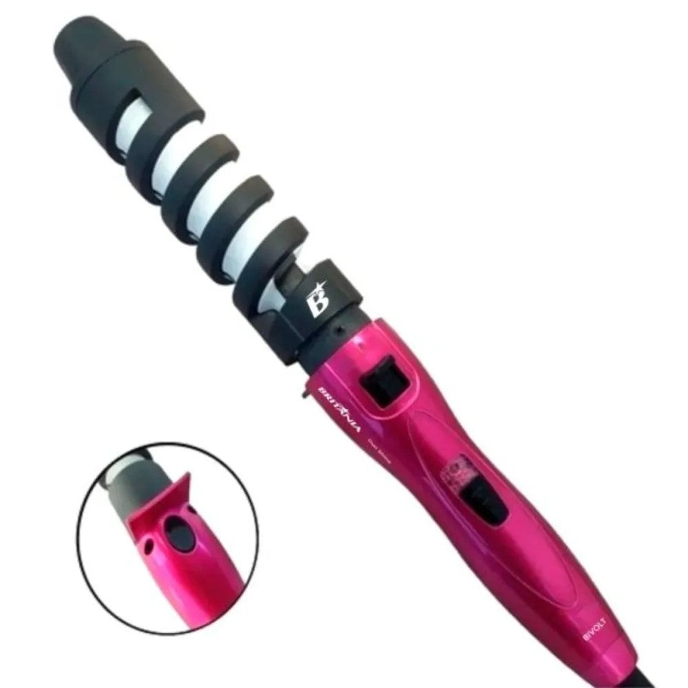 Ondulador de Cabello Britania Duo Shine Bivolt Rosa/Negro