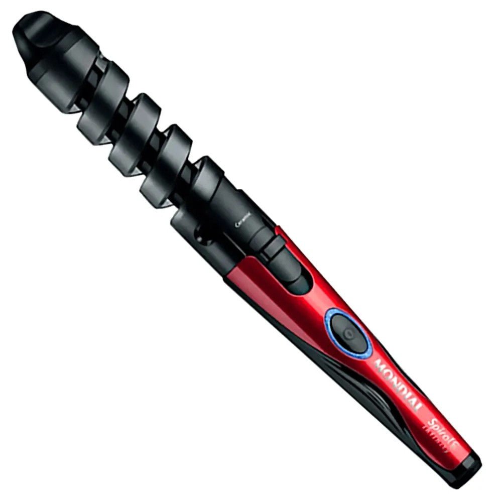Ondulador de Cabello Mondial EM-05 Spiral Infinity Bivolt Rojo/Negro