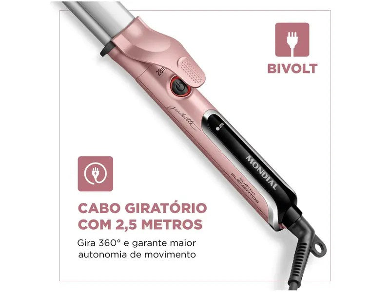 Ondulador de Cabello Mondial Juliette MC-JU-01 Bivolt Rosa