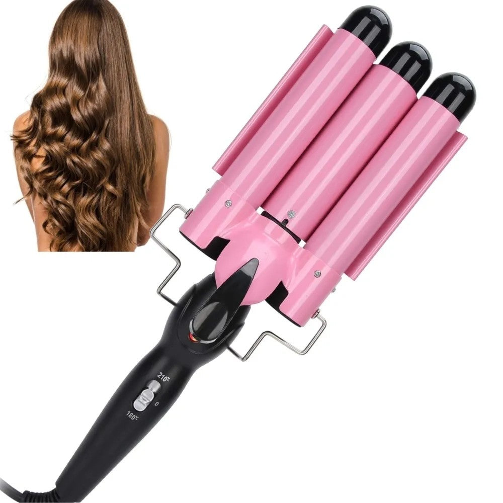 Ondulador de Cabello Onida ON-2675 Tri Ondas 130W Bivolt Negro/Rosa