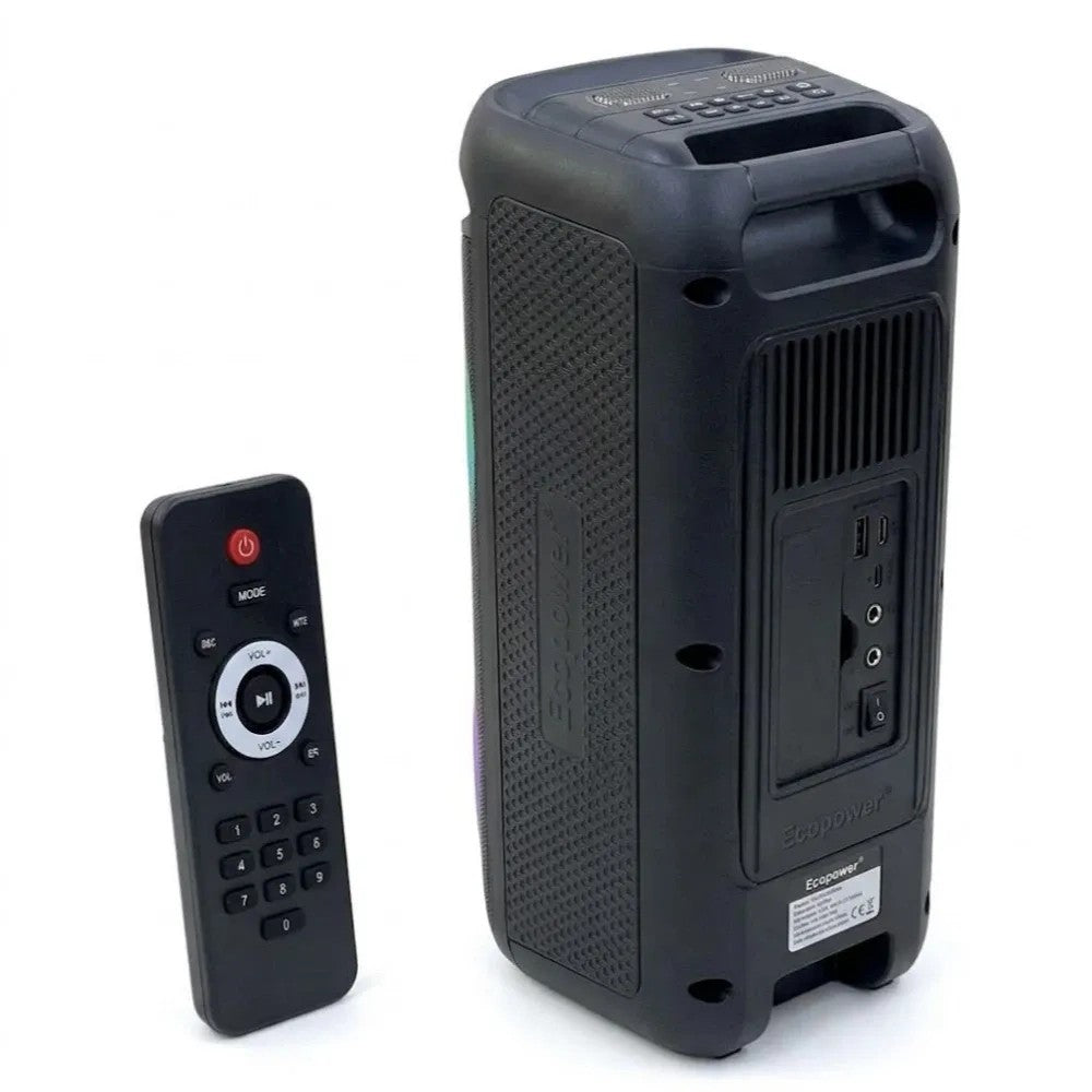 Parlante Ecopower EP-1917 8" 75W Bluetooth/USB/FM Negro