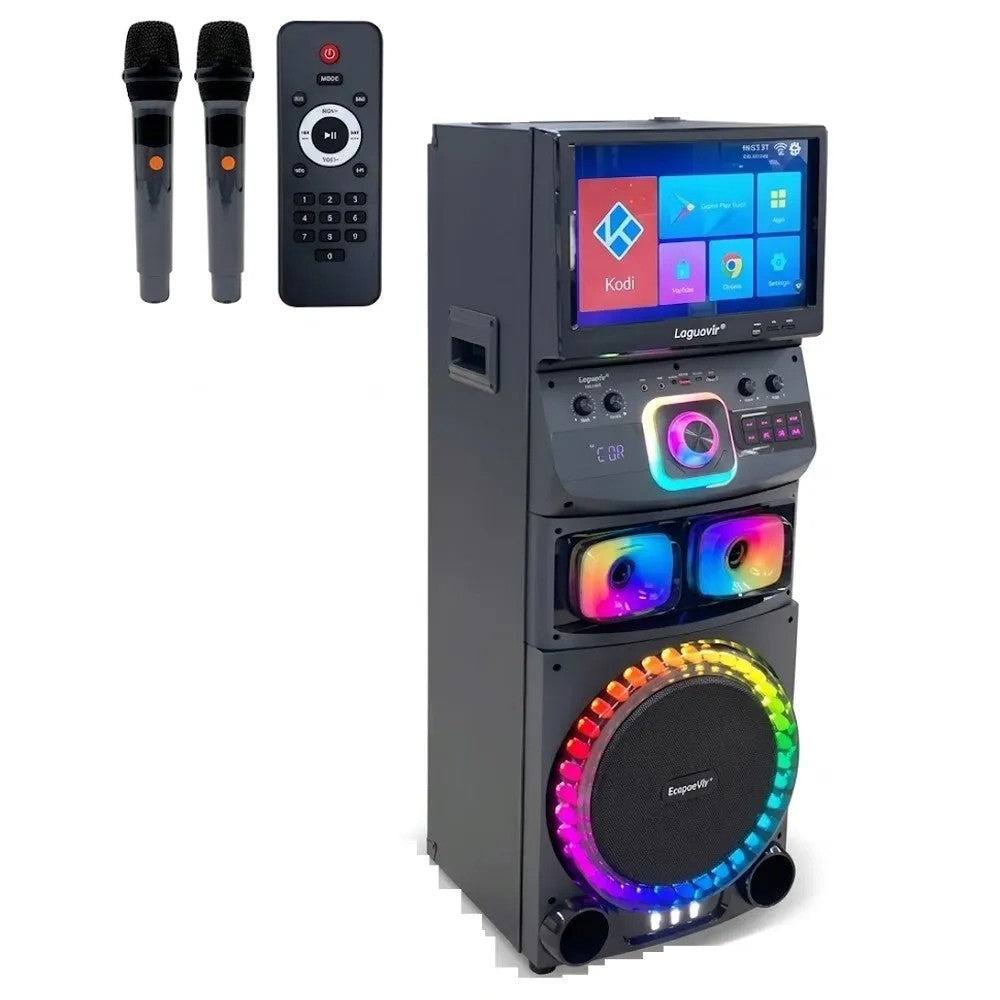 Parlante Ecopower EP-1997 12" 150W con Tablet 15.4" Android y 2 Micrófonos Único