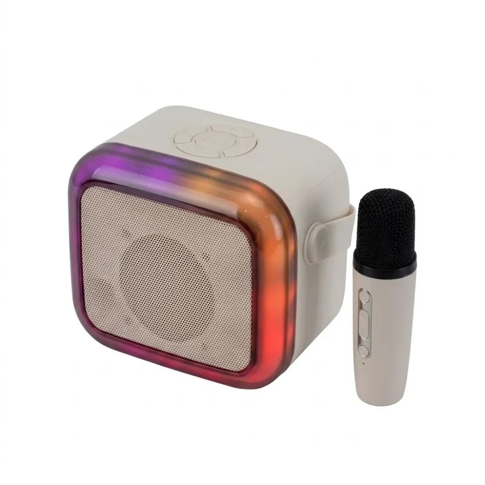 Parlante Ecopower EP-2334 7W Bluetooth Karaoke con Micrófono Crema
