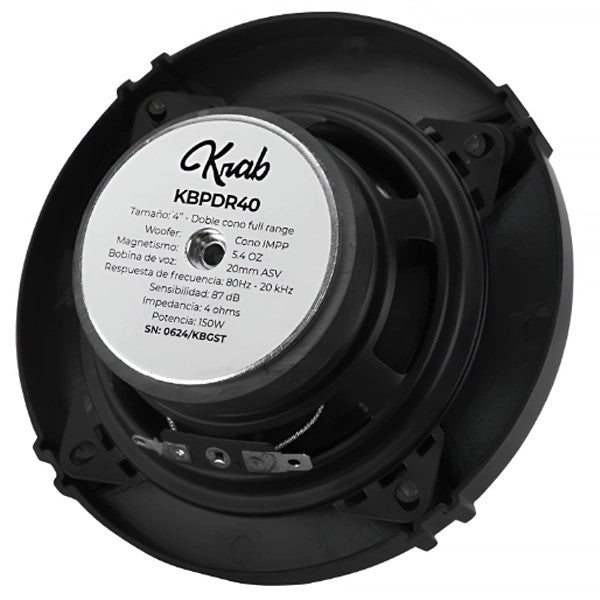 Parlante para Auto Krab KBPDR40 Dual 4" Full Range 150W Único