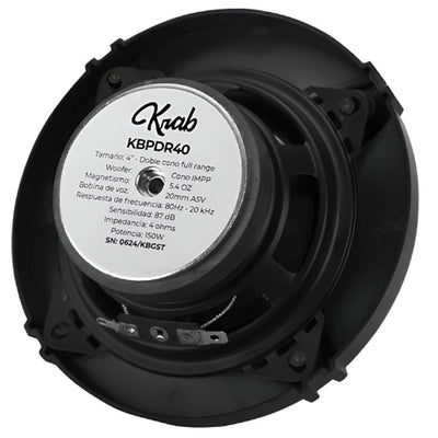 Parlante para Auto Krab KBPDR40 Dual 4" Full Range 150W Único