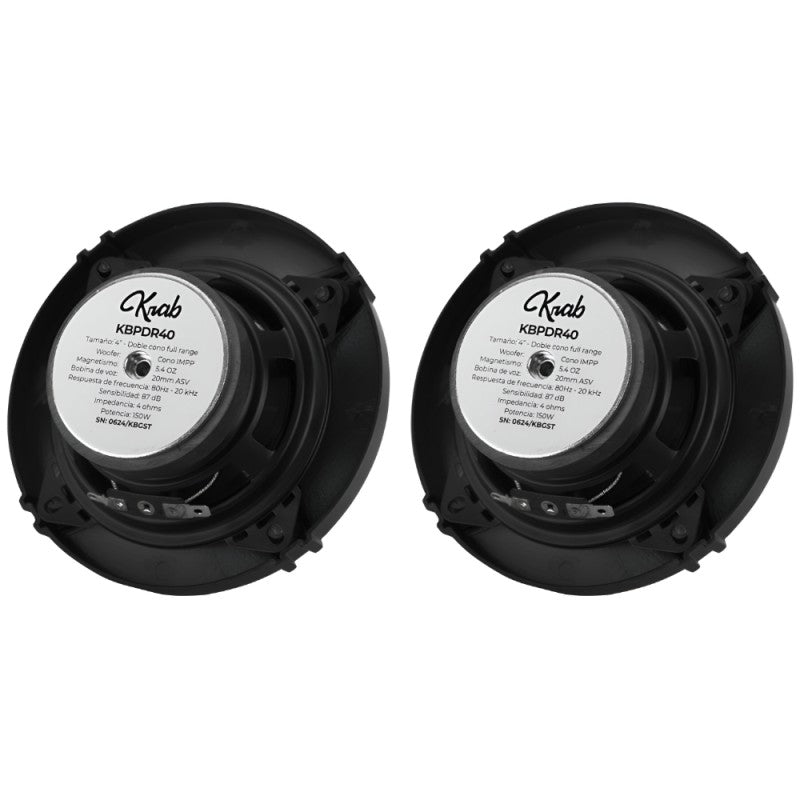 Parlante para Auto Krab KBPDR40 Dual 4" Full Range 150W Único