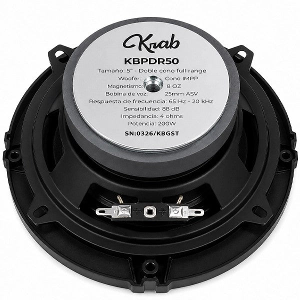 Parlante para Auto Krab KBPDR50 Dual 5" Full Range 200W Único