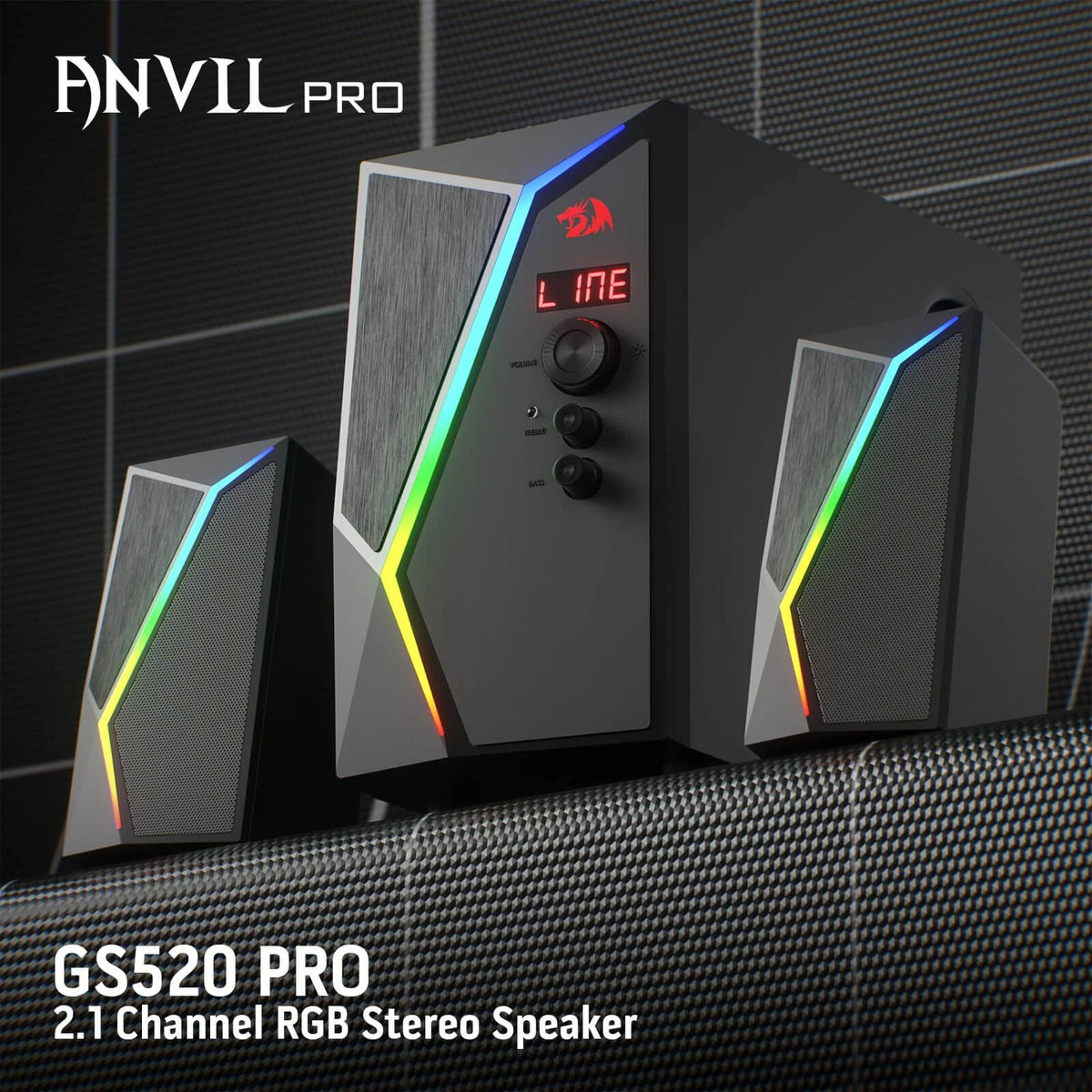 Parlante Redragon Anvil Pro GS520-PRO 2.1 RGB Único