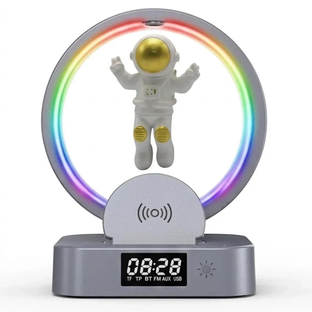 Parlante Smart Vision Y-558 RGB Bluetooth/FM con Cargador Wireless 5W Silver