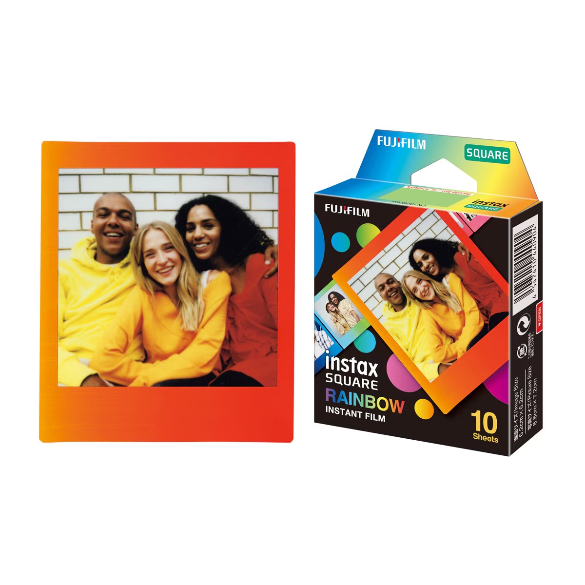 Película Instantánea Fujifilm Instax Square Rainbow 10 Fotos Único