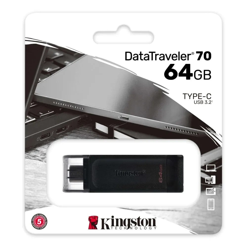 Pendrive Kingston DataTraveler 70 64GB USB-C 3.2 Único