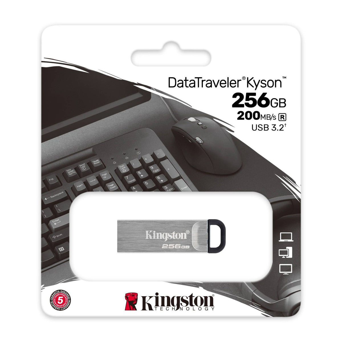 Pendrive Kingston DataTraveler Kyson 256GB USB 3.2 Único
