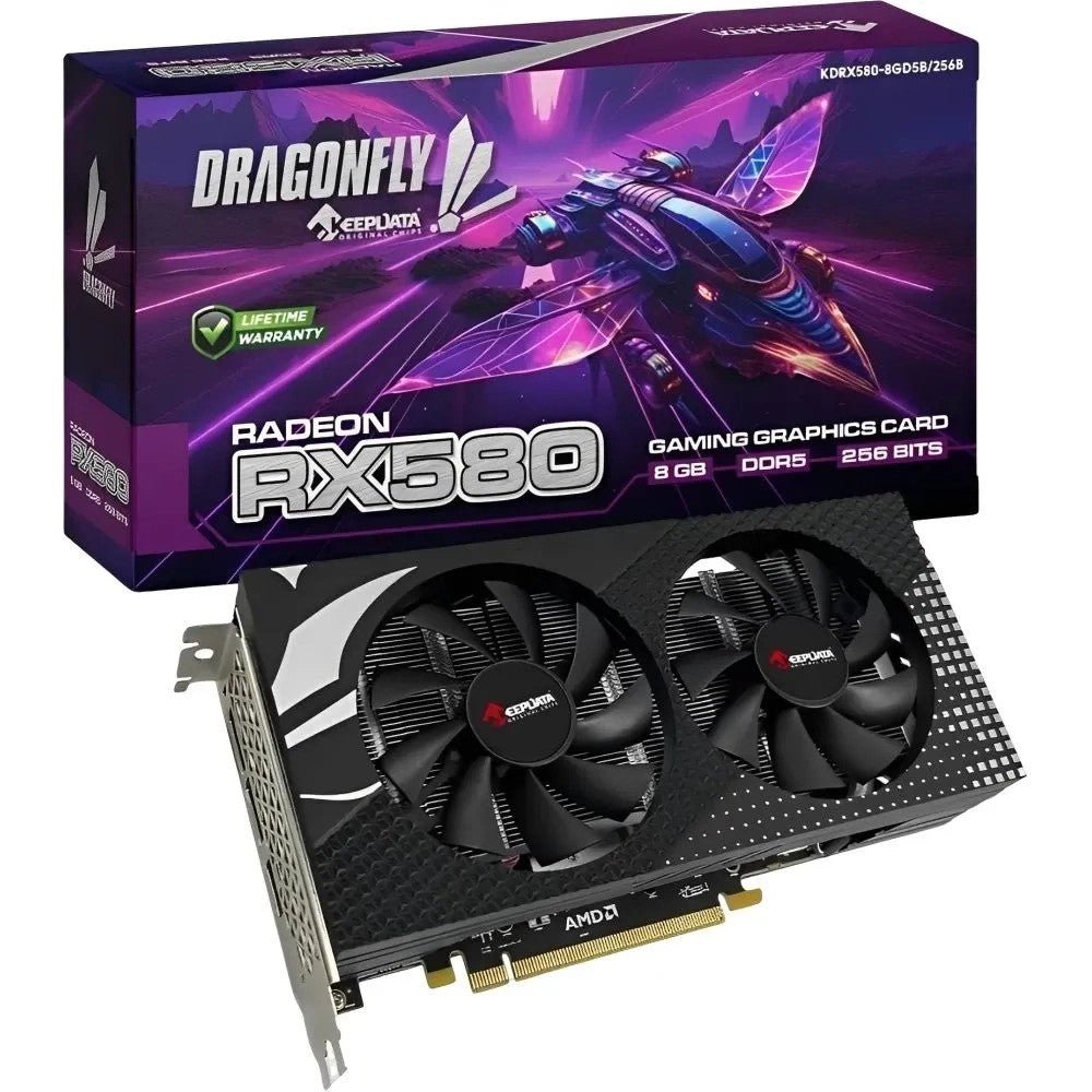 Placa de Video Keepdata Radeon RX 580 8GB 256-bit Dragonfly Black