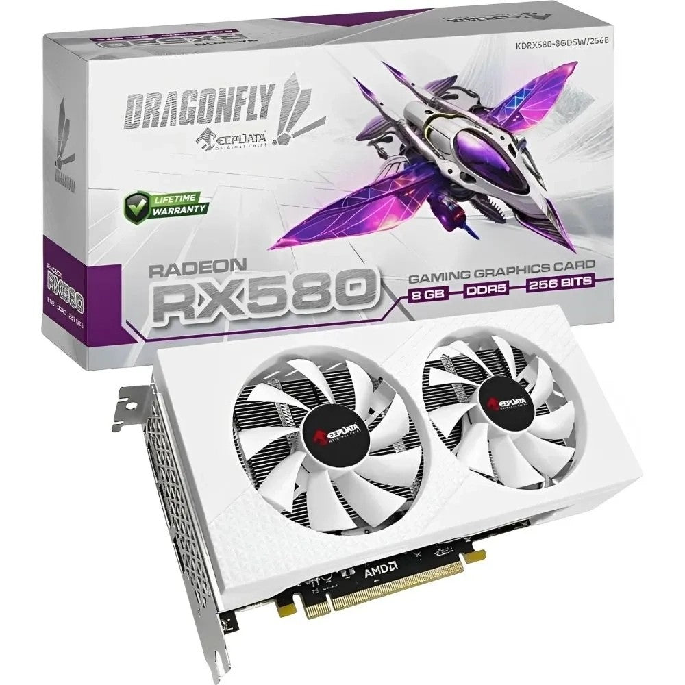 Placa de Video Keepdata Radeon RX 580 8GB 256-bit Dragonfly White