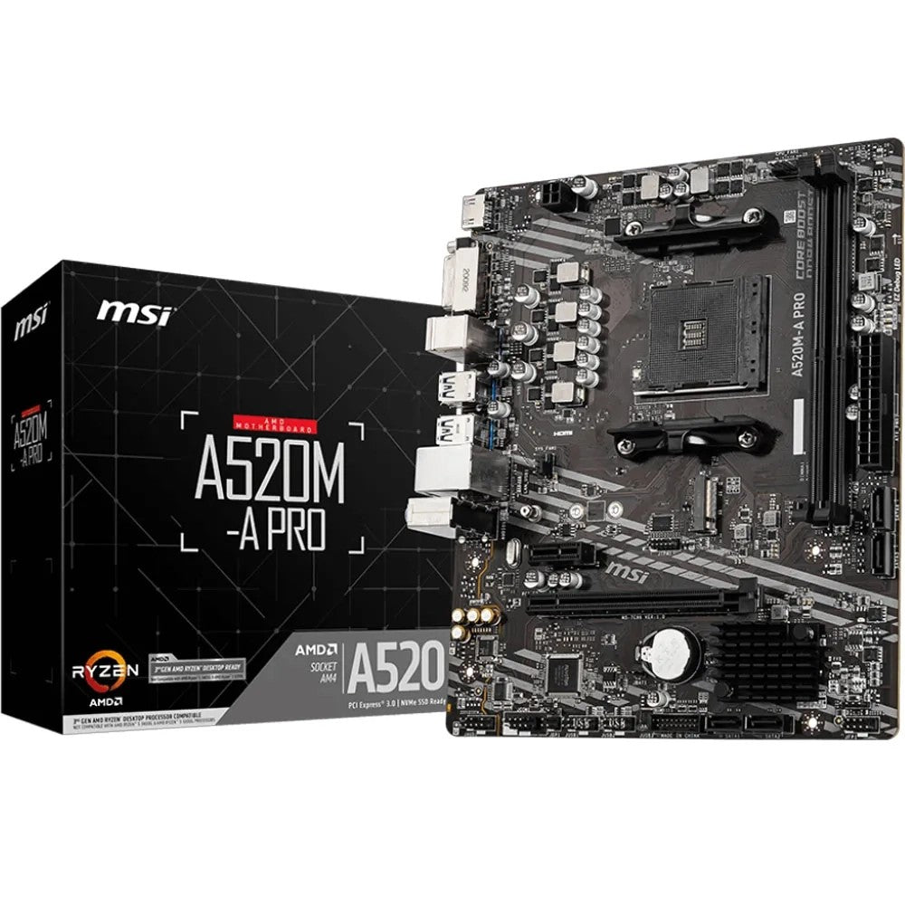 Placa Madre MSI A520M-A Pro AM4 DDR4 Único