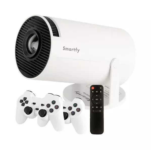 Proyector Smartfy PJ01 Android con Juegos Retro y MagisTV Blanco