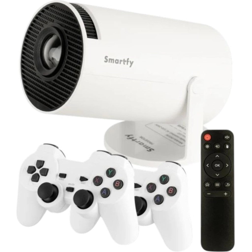 Proyector Smartfy PJ01 Android con Juegos Retro y MagisTV Blanco