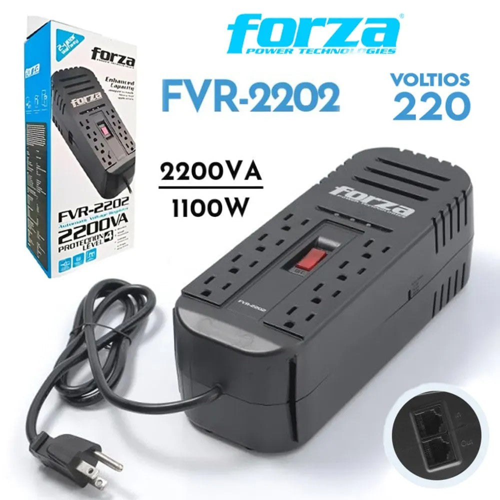 Regulador de Voltaje Forza FVR-2202 2200VA/1100W 220V Único