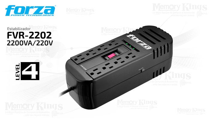 Regulador de Voltaje Forza FVR-2202 2200VA/1100W 220V Único