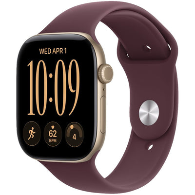 Reloj Smart Apple Watch Serie 12 42mm MJFQ4LS/A GPS S/M Light Gold Burgundy