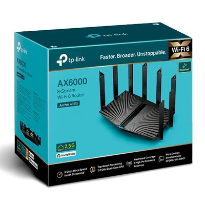 Router TP-Link Archer AX80 AX6000 WiFi 6 8 Streams Único