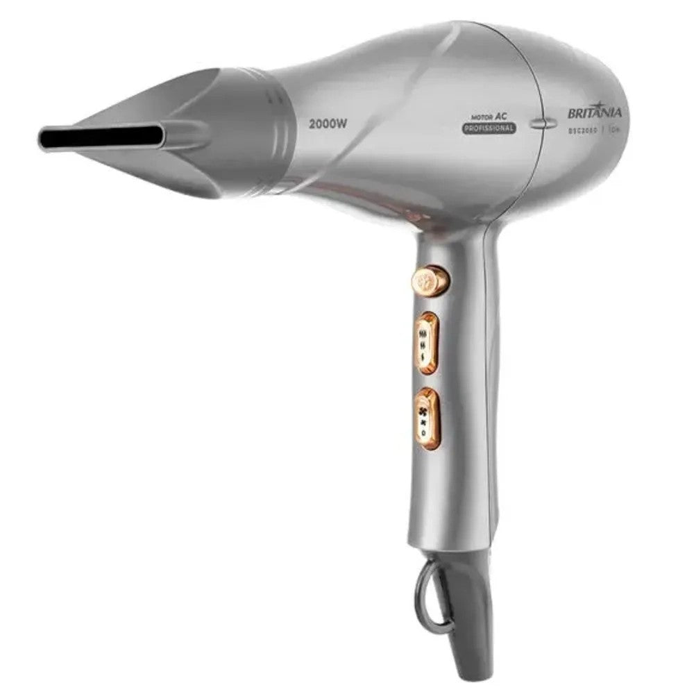 Secador de Cabello Britania BSC2050 Motor AC 2000W 220V Silver