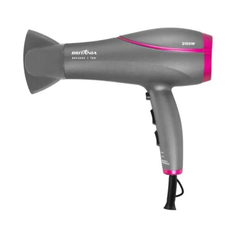 Secador de Cabello Britania BSC2200 2100W Bivolt Gris/Rosa