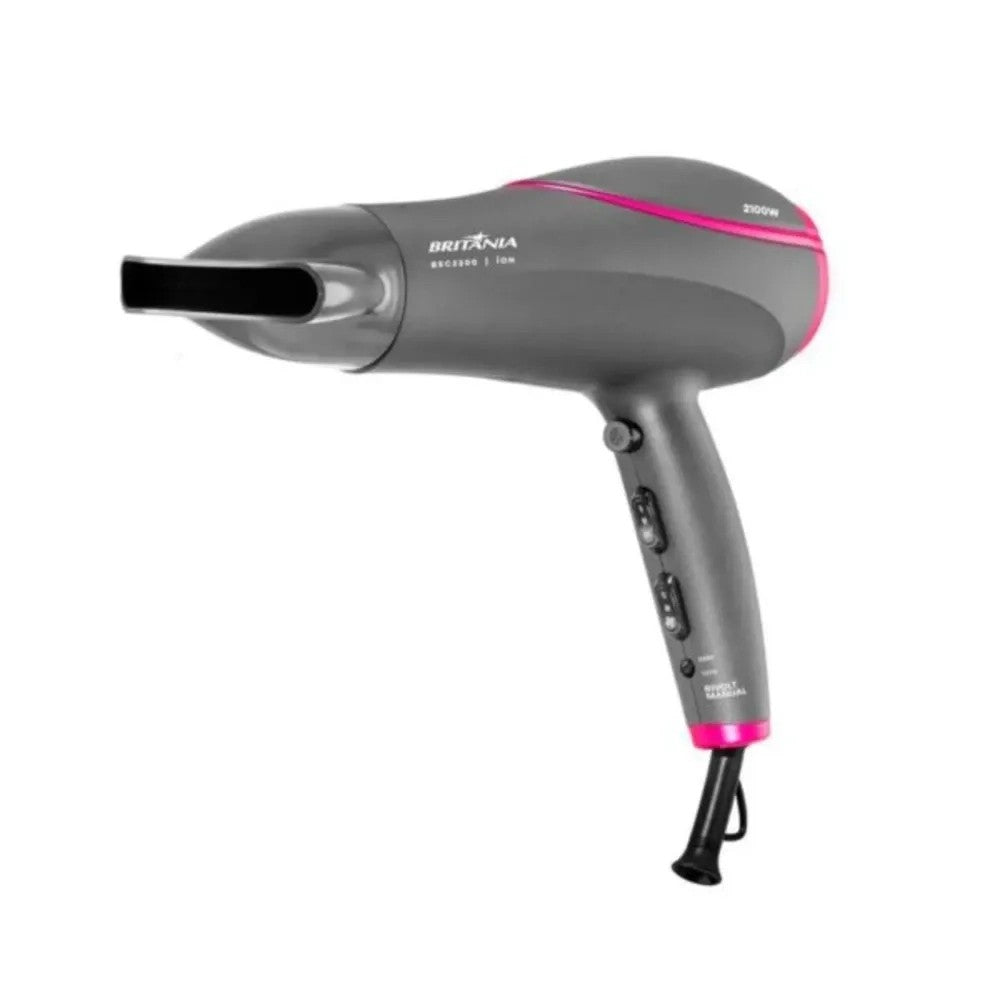 Secador de Cabello Britania BSC2200 2100W Bivolt Gris/Rosa