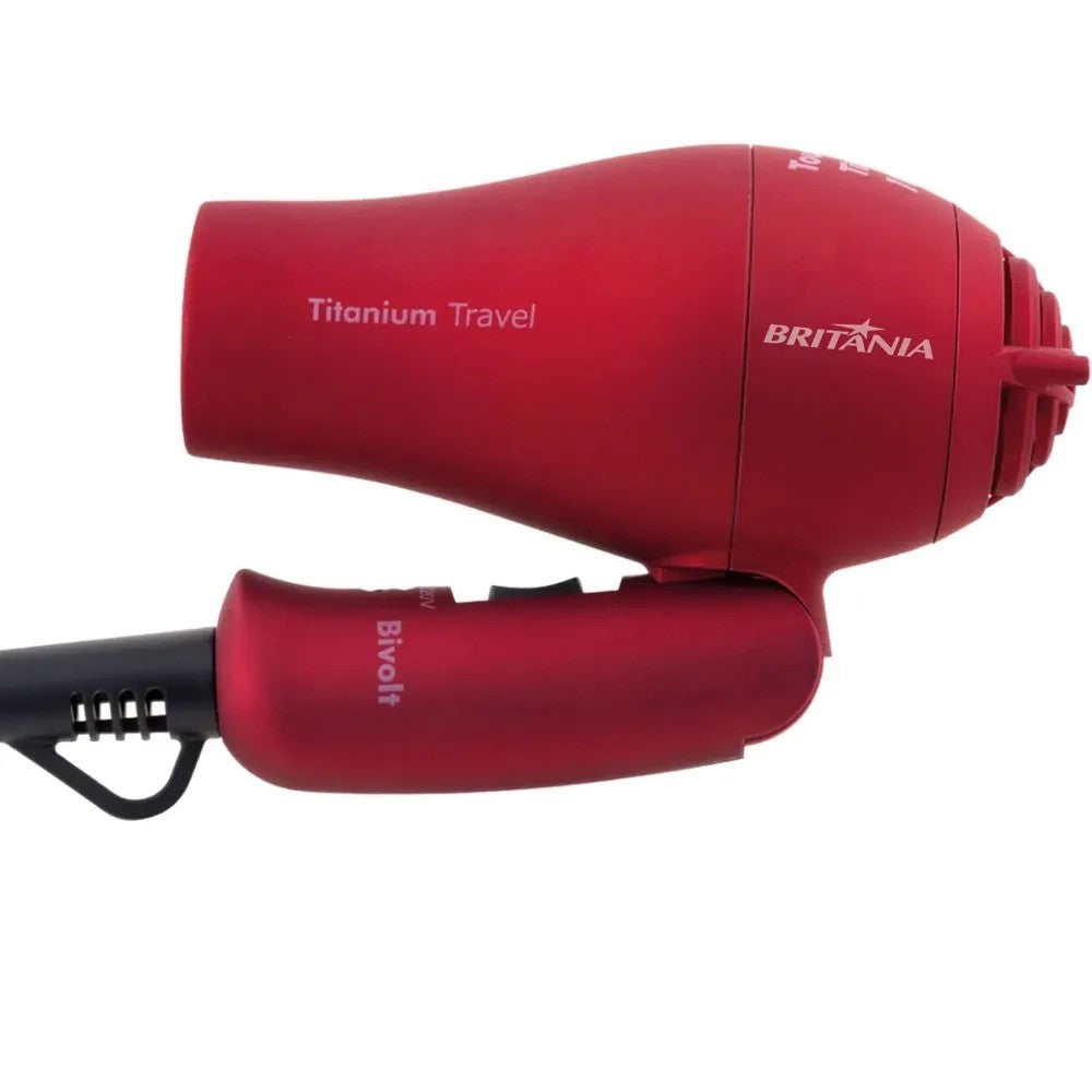 Secador de Cabello de Viaje Britania Titanium Travel 1000W Bivolt Rojo