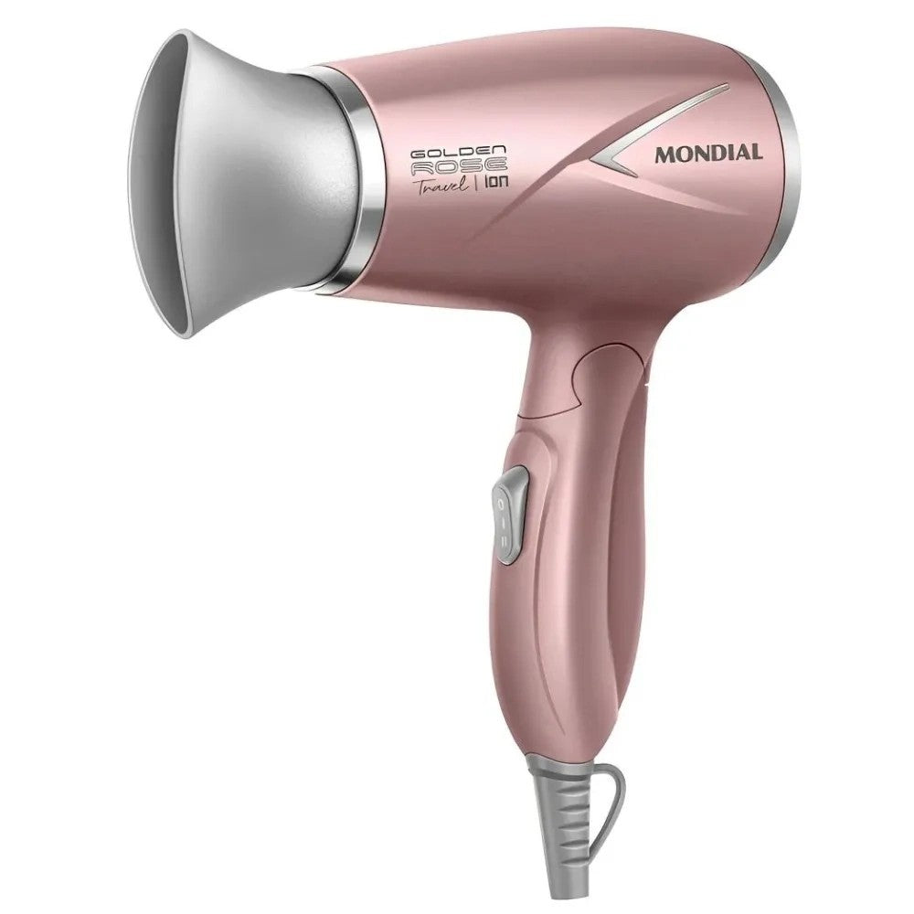Secador de Cabello de Viaje Mondial SC-47-GR Golden 1200W Bivolt Único