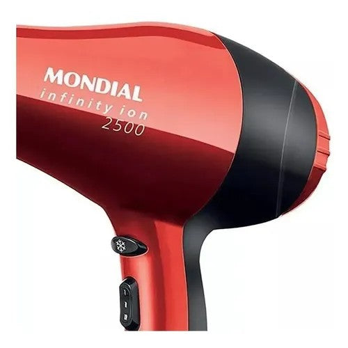 Secador de Cabello Mondial SC-12 Infinity Ion 110V Rojo/Negro