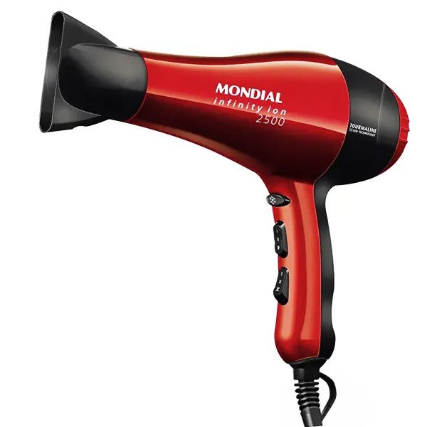 Secador de Cabello Mondial SC-12 Infinity Ion 110V Rojo/Negro