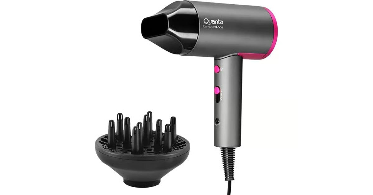 Secador de Cabello Quanta QTSCP20 2000W Bivolt Gris/Rosa