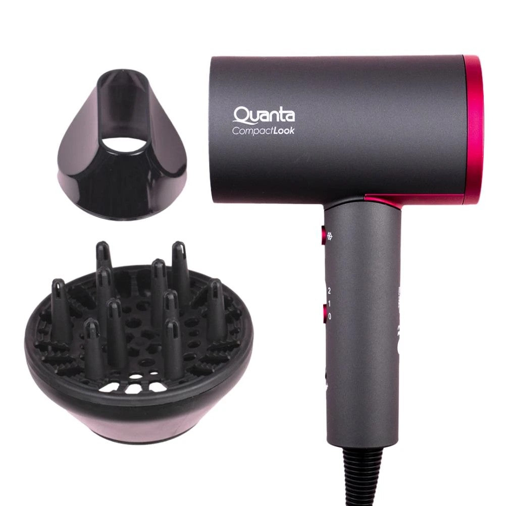 Secador de Cabello Quanta QTSCP20 2000W Bivolt Gris/Rosa