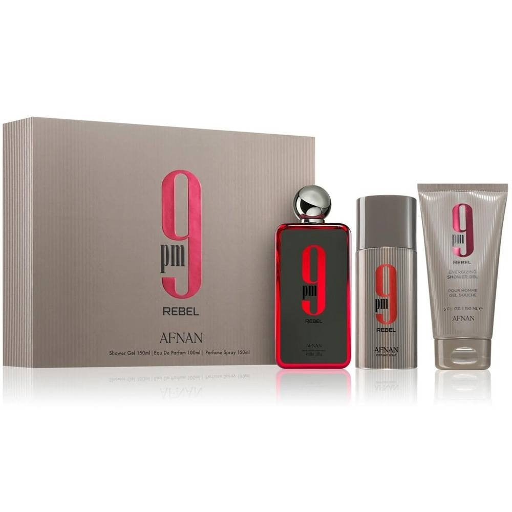 Set Perfume Afnan 9PM Rebel 3 Piezas Único