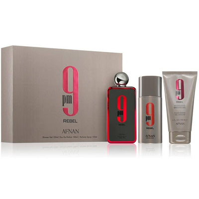 Set Perfume Afnan 9PM Rebel 3 Piezas Único