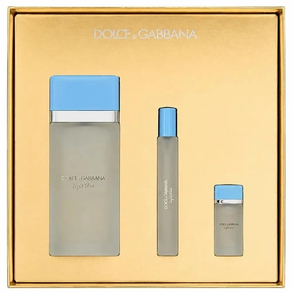 Set Perfume Dolce & Gabbana Light Blue Femenino 100ML + 10ML + 5ML EDT Único