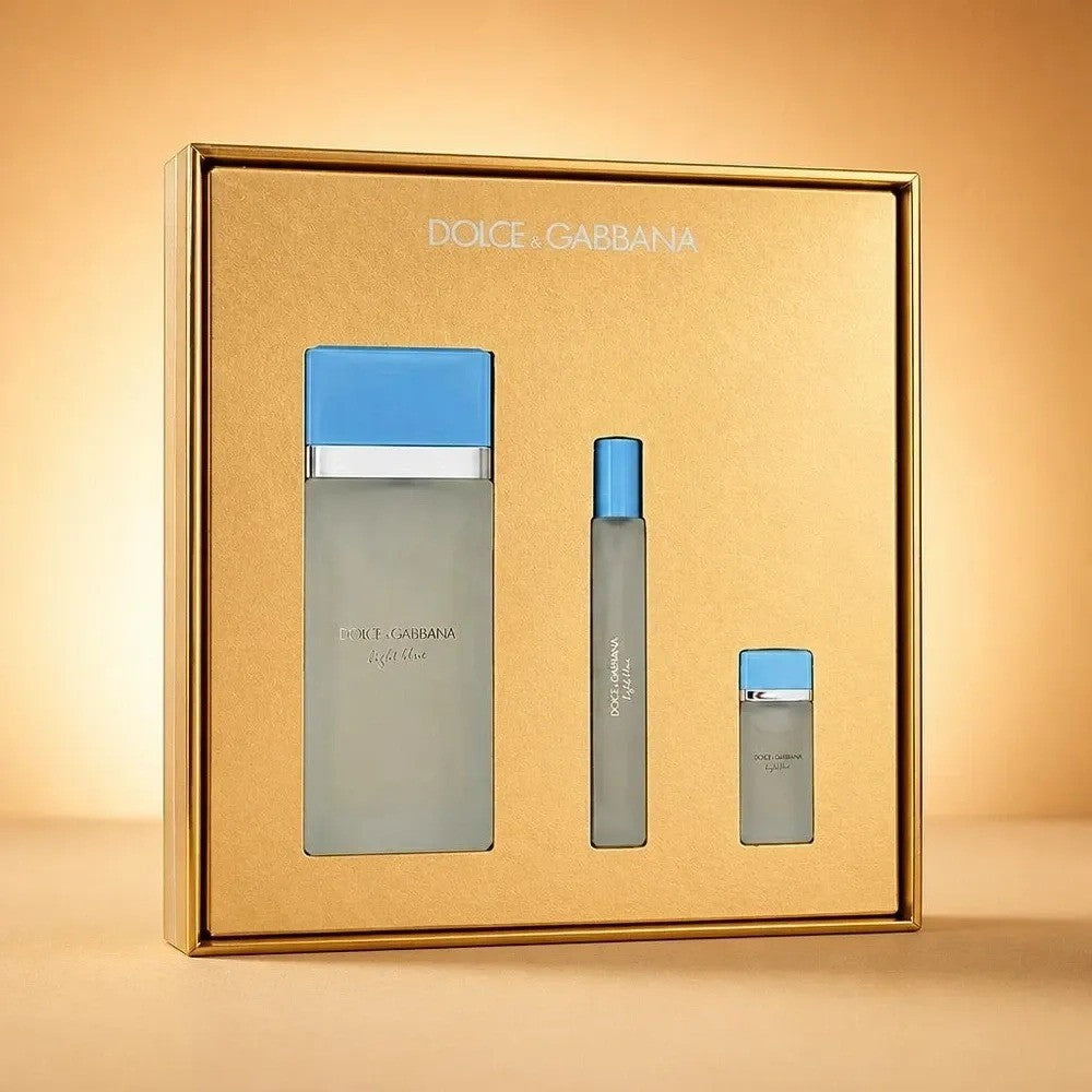 Set Perfume Dolce & Gabbana Light Blue Femenino 100ML + 10ML + 5ML EDT Único