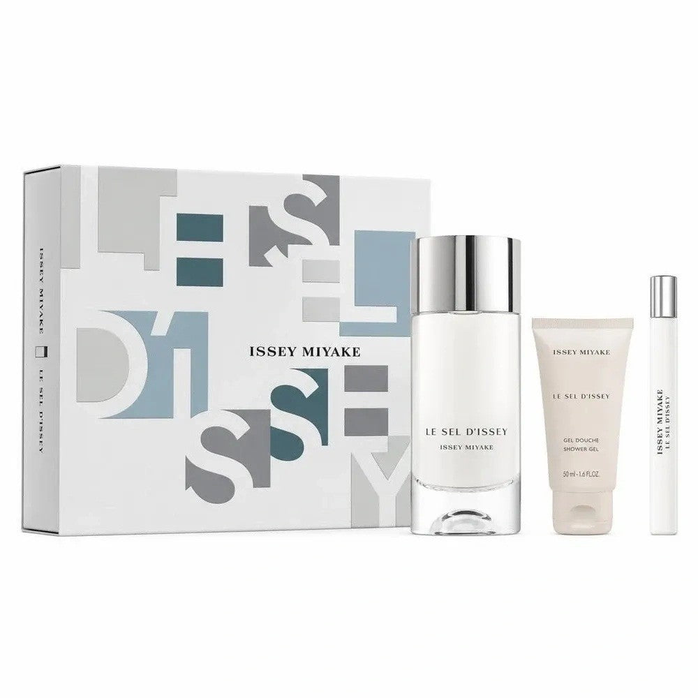 Set Perfume Issey Miyake Le Sel D'Issey Masculino 100ML + 10ML + Shower Gel 50ML EDT Único