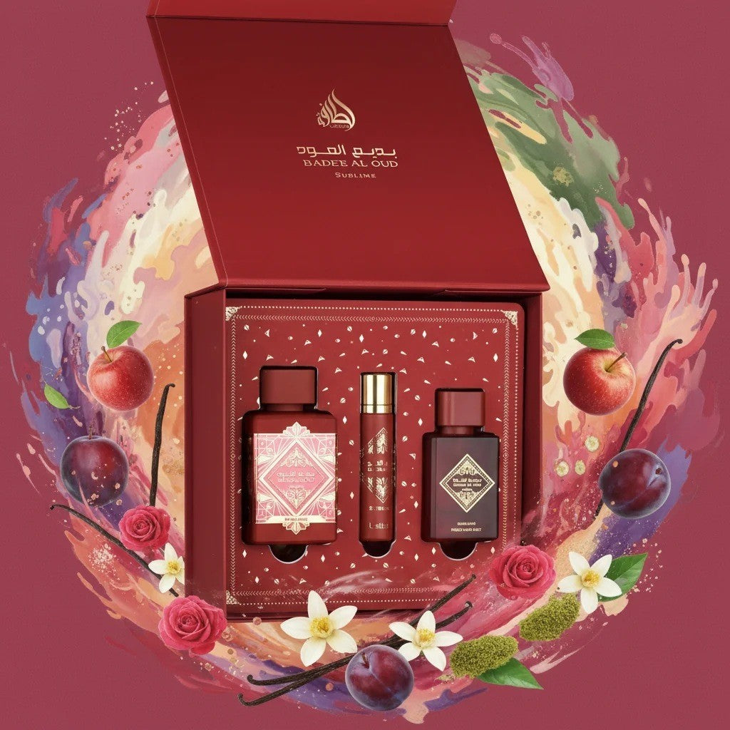 Set Perfume Lattafa Badee Al Oud Sublime 100ML + 12ML + 50ML EDP Único