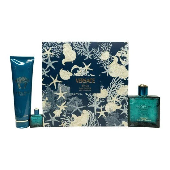 Set Perfume Versace Eros Masculino 100ML + Shower Gel 150ML + 5ML EDP Único