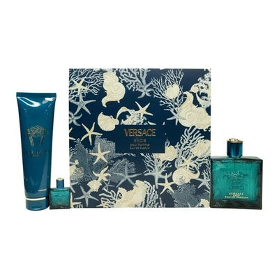 Set Perfume Versace Eros Masculino 100ML + Shower Gel 150ML + 5ML EDP Único