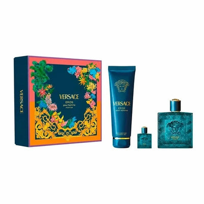 Set Perfume Versace Eros Masculino 100ML + Shower Gel 150ML + 5ML EDT Único