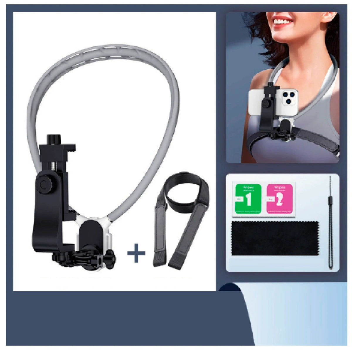 Soporte de Cuello para Celular Mamen SX-P05 Magnético Black
