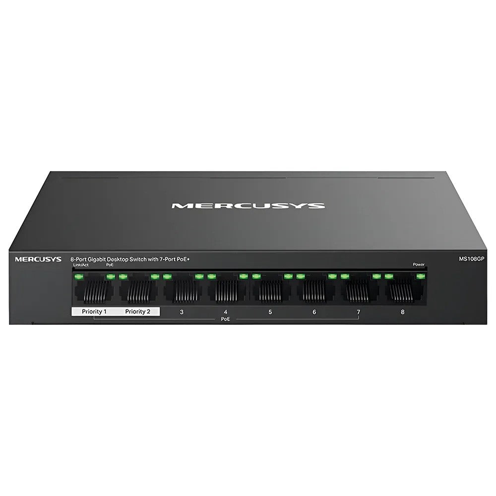 Switch Mercusys MS108GP 8 Puertos Gigabit PoE+ Único