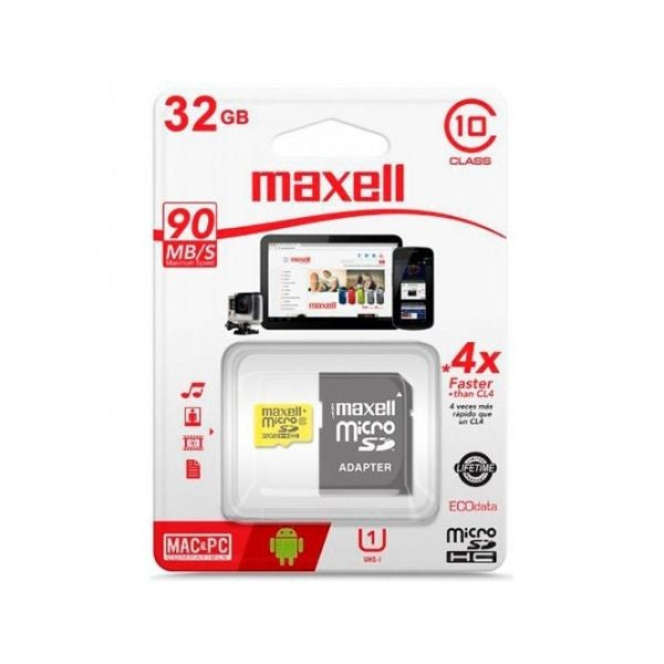 Tarjeta de Memoria Micro SD Maxell 32GB Clase 10 Único