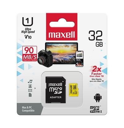 Tarjeta de Memoria Micro SD Maxell 32GB Clase 10 Único