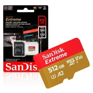 Tarjeta de Memoria Micro SD SanDisk Extreme 512GB 190MB/s Único