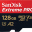Tarjeta de Memoria Micro SD SanDisk Extreme Pro 128GB 200MB/s Único
