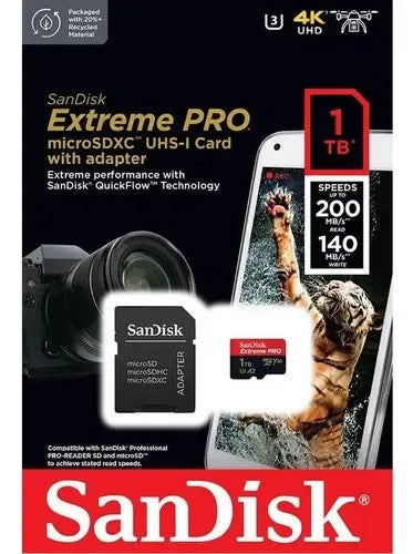 Tarjeta de Memoria Micro SD SanDisk Extreme Pro 1TB Único